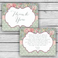 Digital Vintage Floral Double Sided Thank You Card Young Living Inspired Customer Thank You Post Card Bus Business Stationery Vintage Floral Thank You Cards