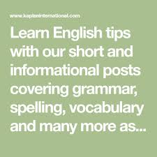 Learn English Tips With Our Short And Informational Posts Covering Grammar Spelling Vocabulary And Many More Aspects Of T With Images Learn English English Tips Learning