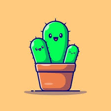 Coopératif jouable de 1 à 3 personnes. Dessin Anime Mignon De Cactus Vecteur Premium