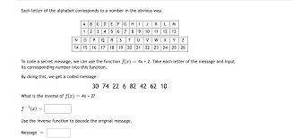 So much has changed about the way people make calls. Solved Each Letter Of The Alphabet Corresponds To A Number Chegg Com