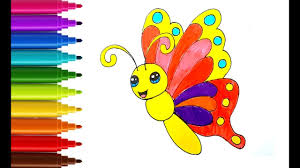 Nymphalidae charaxes andranodorus ritra aurea papilionidae lamproptera curius. How To Draw And Color Cute Butterfly For Kids Drawing And Coloring Easy Youtube