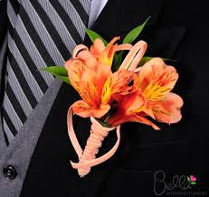 Orange Alstromeria Boutonniere Peruvian Lilies Lily Bridal Bouquet Orange Wedding Colors