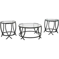 Lift top design reveals 3 storage frequently asked coffee tables questions. Ashley Furniture Tarrin 3 Piece Glass Top Coffee Table Set In Black T115 13