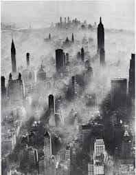 Black And White Nyc Background Air View Of Midtown Manhattan Looking South In A Smoggy Day July 1943 Via Eralsoto Vintage New York Aerial View Photo