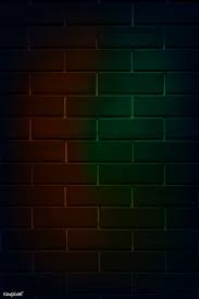 Download Premium Vector Of Brick Wall In Neon Light Vector 1229914 Dark Background Wallpaper Brick Wall Neon Lighting