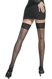 Bas sans couture, bas nylon sans couture, bas en soie sans couture. Bas Sexy Femme Autofixant Noir A Couture Et Plumetis 20 Den Ebay