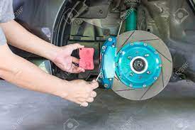 Learn all about brake conversion at howstuffworks. A Man Adjust Bolt For Unlock Brake Pads To Change In Basic Service Concept Of Car With Run Stop System Stock Photo Picture And Royalty Free Image Image 137974807