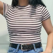 Shop online for knit tops and more at shein! Divided Tops Hm Pinkblackwhite Striped Rib Knit Top Poshmark