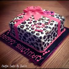 Fondant 50th Birthday Cakes For Ladies Leopard Print Present Cake For Destinee A Photo On Flickriver Birthday Cakes For Women Cheetah Birthday Cakes Animal Print Cake