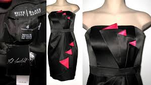 Nwt Whbm Strapless Satin Dress 4 Black Pink Whitehouseblackmarket Sheath Formaldressycocktail Hourglass Dress Black Pink Fashion