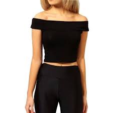 Black Boat Neck Crop Top Pin On Polyvore