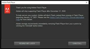 Adobe strongly recommends immediately uninstalling flash player. 2020 Ends With The Death Of Era Defining Adobe Flash Player