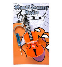 MunnyGrubbers - Original Worlds Smallest Violin Toy Keychain With Playable  Sad Music - Tiny Mini Violin Keychain with Sound, Orange-black-white, ...