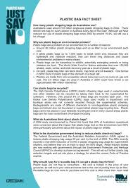 Plastic Bag Fact Sheet
