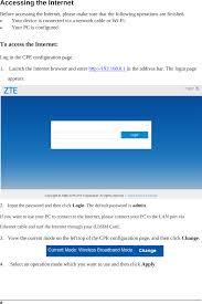 The default password for their router is admin with username admin�. Mf253v Zte 4g Wireless Router User Manual Zte