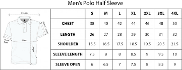 Polo T Shirts Size Chart Rldm