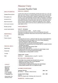 Accounts Payable Clerk Resume Example Template Job Description Cheques Payments Work