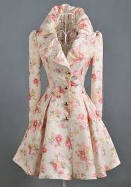 Off White Floral Trench Coats Printed Flower Coats For Women Fashion Long Skirted Coats Pink Floral Overcoats Fashion Floral Coat Coat Dress