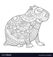 Capybara Coloring Book Vector Image On Vectorstock Animal Coloring Books Coloring Books Black And White Lines