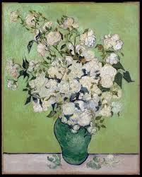 The earlier series executed in paris in 1887 depicts the flowers lying on the ground, while the second set executed a year later in arles shows bouquets of sunflowers in a vase. Description Of The Painting By Vincent Van Gogh White Roses Van Gogh Vincent