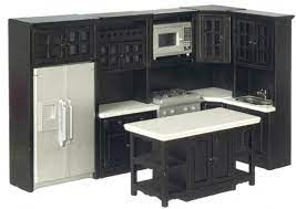 Now is the time to design a great new look! Kitchen Set Modern Black 8pc Mary S Dollhouse Miniatures