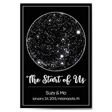 Custom Personalized Star Constellation Map With Frame Option Star Chart Choose Your Font Custom Engagement Anniversary Birthday Baby Gift Night
