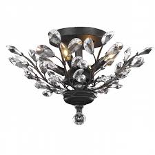 While chandeliers and pendants may have the for bronze, brass, crystal, and gold flush mount ceiling lights, vintage options are plentiful, with options. W33152f20 Aspen 4 Light Dark Bronze Finish And Clear Crystal Floral Semi Flush Mount Ceiling Light 20 In D X 11 In H Large