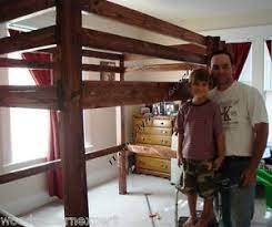 So i modified the twin loft bed plans to fit a queen mattress. Loft Bunk Bed Paper Patterns Build King Queen Full And Twin Sizes Easy Diy Plans 661799401999 Ebay