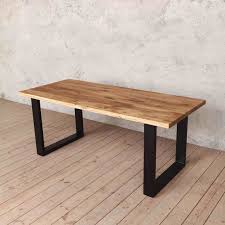 Holborn Natural Oak With Black Legs Industrial Dining Table Wooden Rustic Vintage In 2020 Solid Oak Dining Table Dining Table Industrial Dining Table