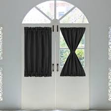 These features can transform your front entry into a focal point for your home. 1 Pc 25 X 40 Solid Thermal Insulated Blackout Door Curtain Panels Black Piccocasa Target