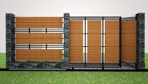 Pagar kayu horizontal dengan kombinasi bebatuan. Terbaru 31 Model Pagar Kayu Minimalis 2019