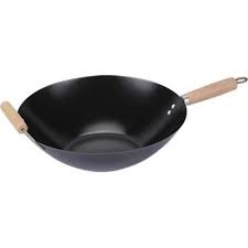 Japanese Wok 13 75 Non Stick Carbon Steel Wood Handle Stir Fry Steaming Searing Mainstays Carbon Steel Wok Wok Carbon Steel