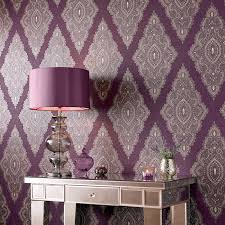 Jewel Damson Gold Purple Home Decor Purple Wallpaper Bedroom Wallpaper For Home Wall