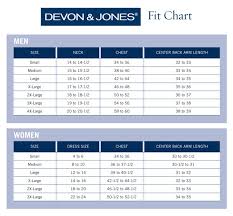Size Chart Devon Jones