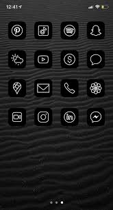 Black Iphone Ios 14 App Icons Dark Theme App Icons For Iphone Ios 14 25 Set Pack 5 Backgrounds In 2020 Black App Ios App Icon App Icon