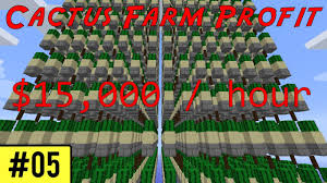 Massive cactus farm makes $25 million per day!! Woodycraft Skyblock 5 Cactus Farm Profit Youtube