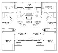 Duplex House Plan J0324d 2 Bedroom 2 Bath With Single Garage Duplex Floor Plans Duplex House Plans House Plans