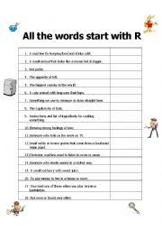 Aug 15, 2012 · in other words yes this should be an acceptable mix. All The Words Start With R Esl Worksheet By Pjrob