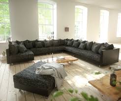 Für ein gemütliches nebeneinander sollte die breite der sitzfläche bei einem solchen sofa ungefähr 150 cm oder mehr betragen, womit es noch unter die kategorie „kleine couch fällt. Couch Clovis Xxl Schwarz Mit Hocker Ottomane Rechts Wohnlandschaft Modulsofa Moderne Einrichtungsideen Gunstig Bei Mobel Modern