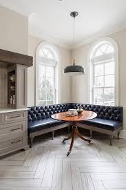 black vinyl tufted dining banquette