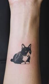 Black and white cat tattoo, cats tattoos. 43 Cat Tats Ideas Cat Tattoo Cat Tattoo Designs Cute Tattoos