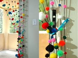 Crafty Handmade Beaded Curtain Ideas Pom Pom Curtains Easy Home Decor Beaded Curtains