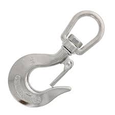 The spring loaded latch makes connecting and disconnecting easy. 5 16 Stainless Steel Swivel Eye Hook With Latch