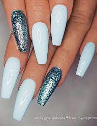 Nail plays an important role in the appearance of women. Cute Coffin Nails With Accent Glitter Nail Coffinnails Glitter Accent Nails Cute Acrylic Nails White Acrylic Nails