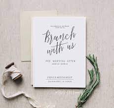 Brunch With Us Printable Morning After Brunch Invitation Digital File Bridal Brunch Wedding Wedding Brunch Invitations Brunch Wedding Brunch Invitations