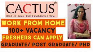 Working as a graphic designer makes the list of jobs for people over 50 because you can easily do it from home. Cactus Global Work From Home Jobs 2021 Latest Jobs In Tamil Flexible Jobs Online Editing Job Vacancy Youtube