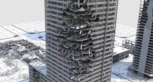 3d Model Of Ruined City Destroyed Buildings In 2021 Ruined City Building 3d Model