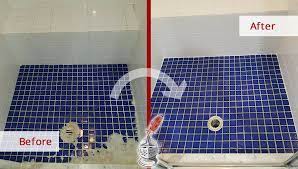It only occures on the higher side of the pool. That White Chalky Build Up In Your Shower Is Efflorescence Read How It Was Removed With A Tile Cleaning In Waban Ma