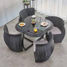 Finally, what do you pair with a sectional? 5 Pcs Of Metal Frame Patio Dining Set My Aashis