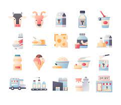 80 Dairy Product Elements Vector Illustration Vector Illustration Illustration Design Template